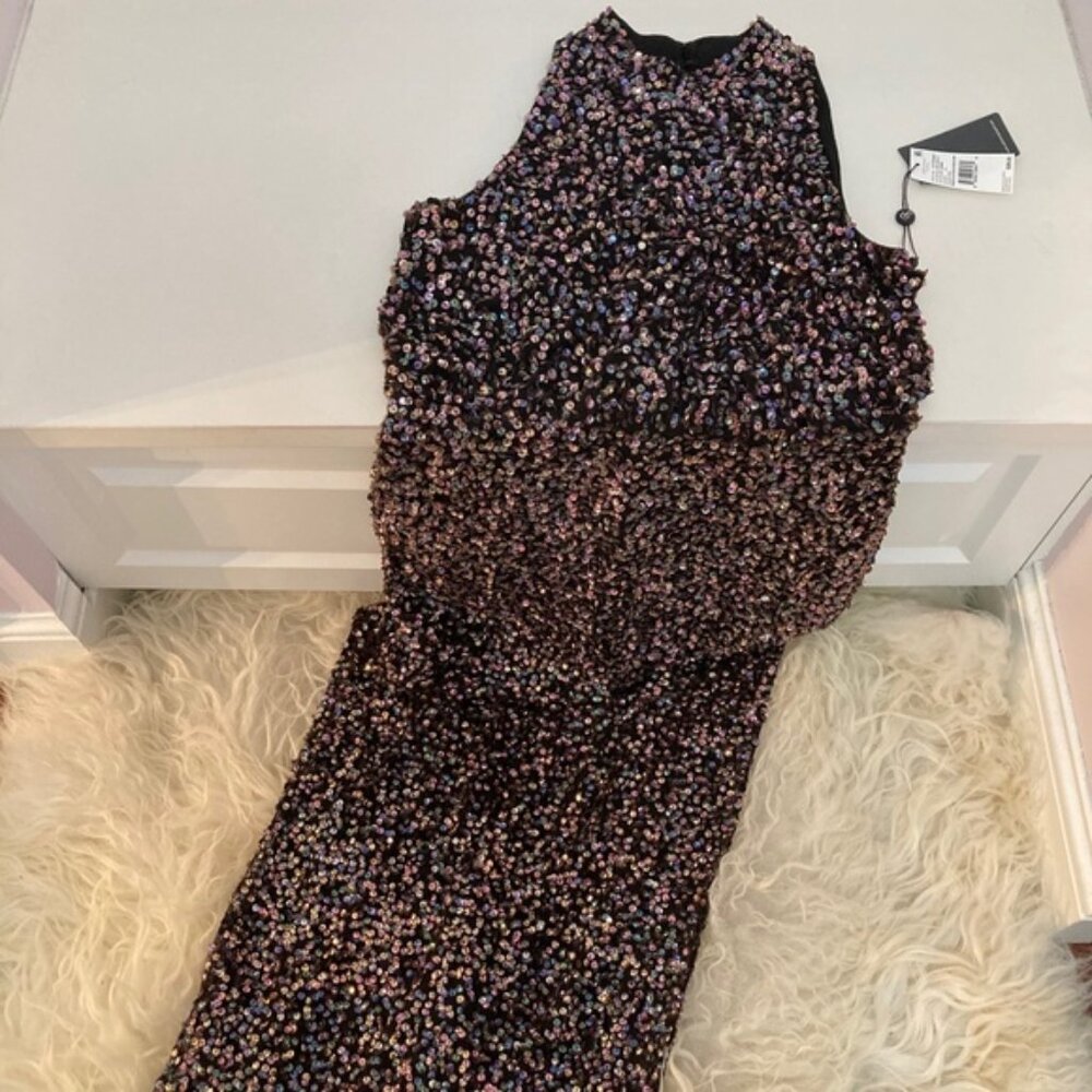 Adrianna Papell Beaded Halter Gown 0365 - Picture 5 of 8